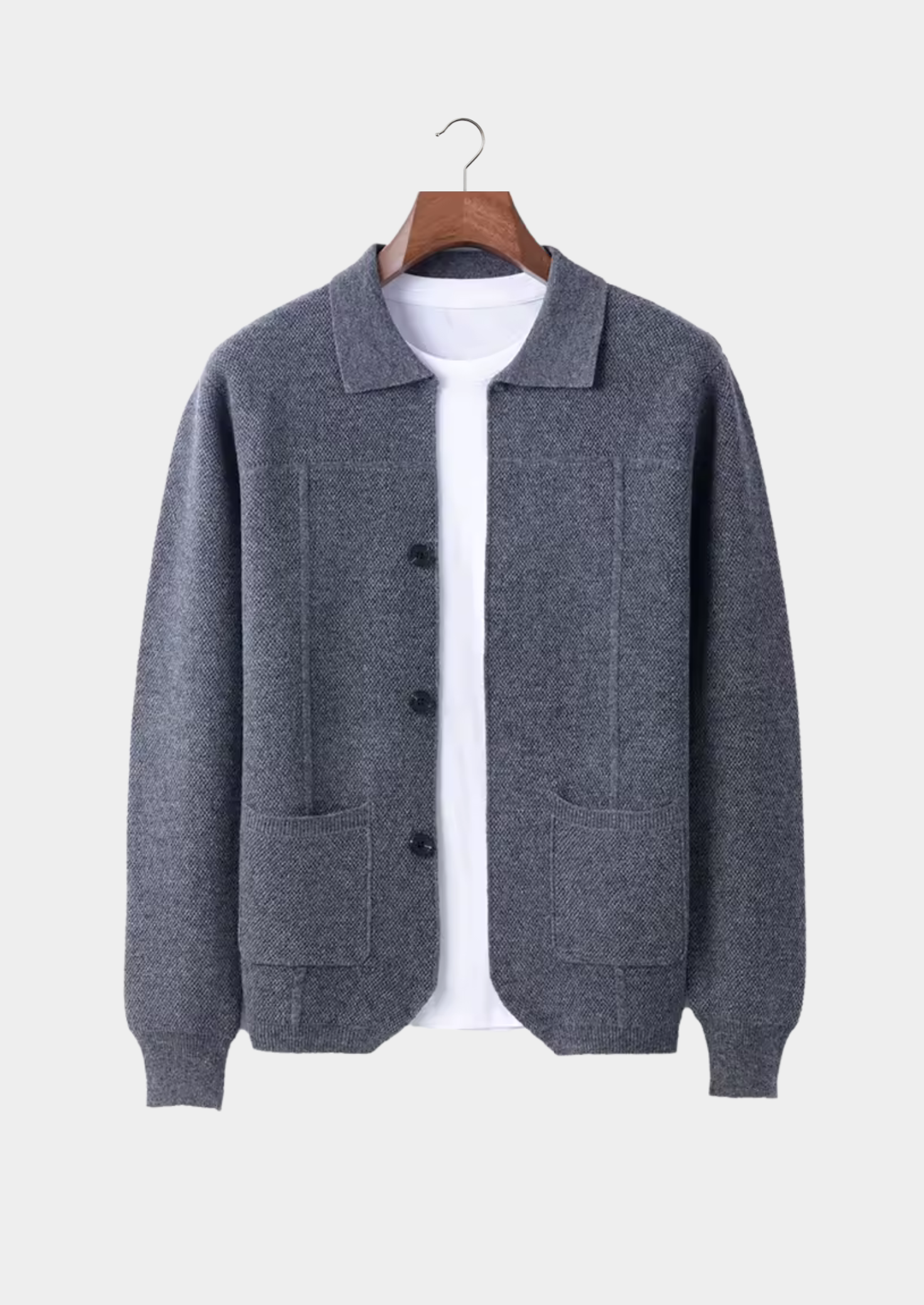 Pure Extra-Fine Merino Wool Button Overshirt | Castielli