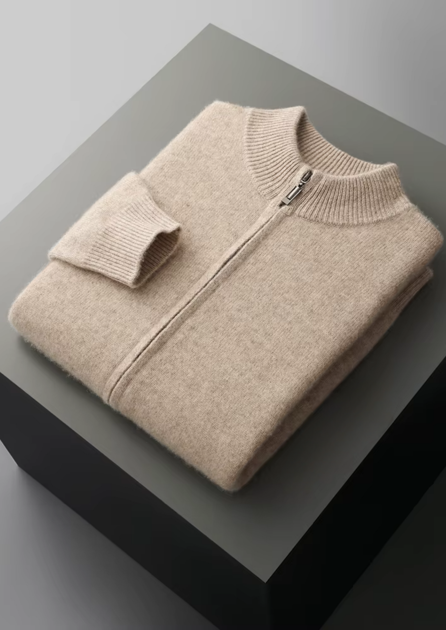 Pure Extra-Fine Merino Wool Zipper Cardigan | Castielli