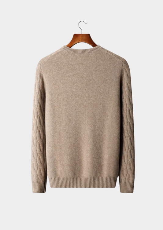 Premium Cashmere Cable Crewneck | Castielli