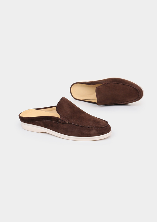 Coffee Marina Suede Slipper | Castielli