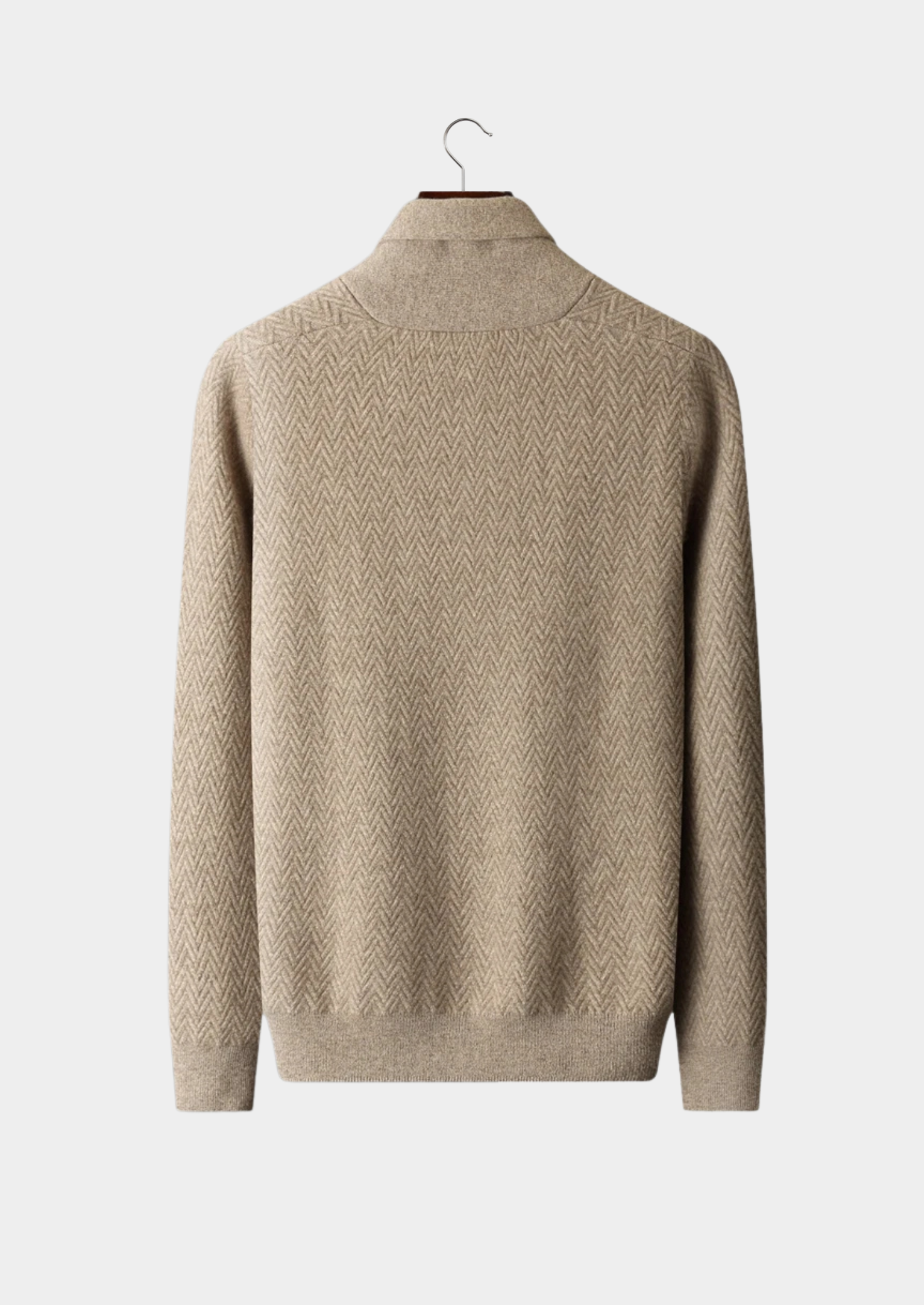 Premium Cashmere Zigzag Button Sweater | Castielli