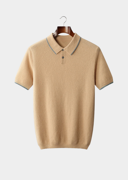 Premium Cashmere Mustard Two-Tone Polo | Castielli