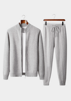 Pure Extra-Fine Merino Wool Light Gray Luzzo Set
