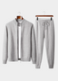 Pure Extra-Fine Merino Wool Light Gray Luzzo Set