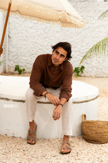 Maibulun Suede Arizona Sandals - Sand | Castielli
