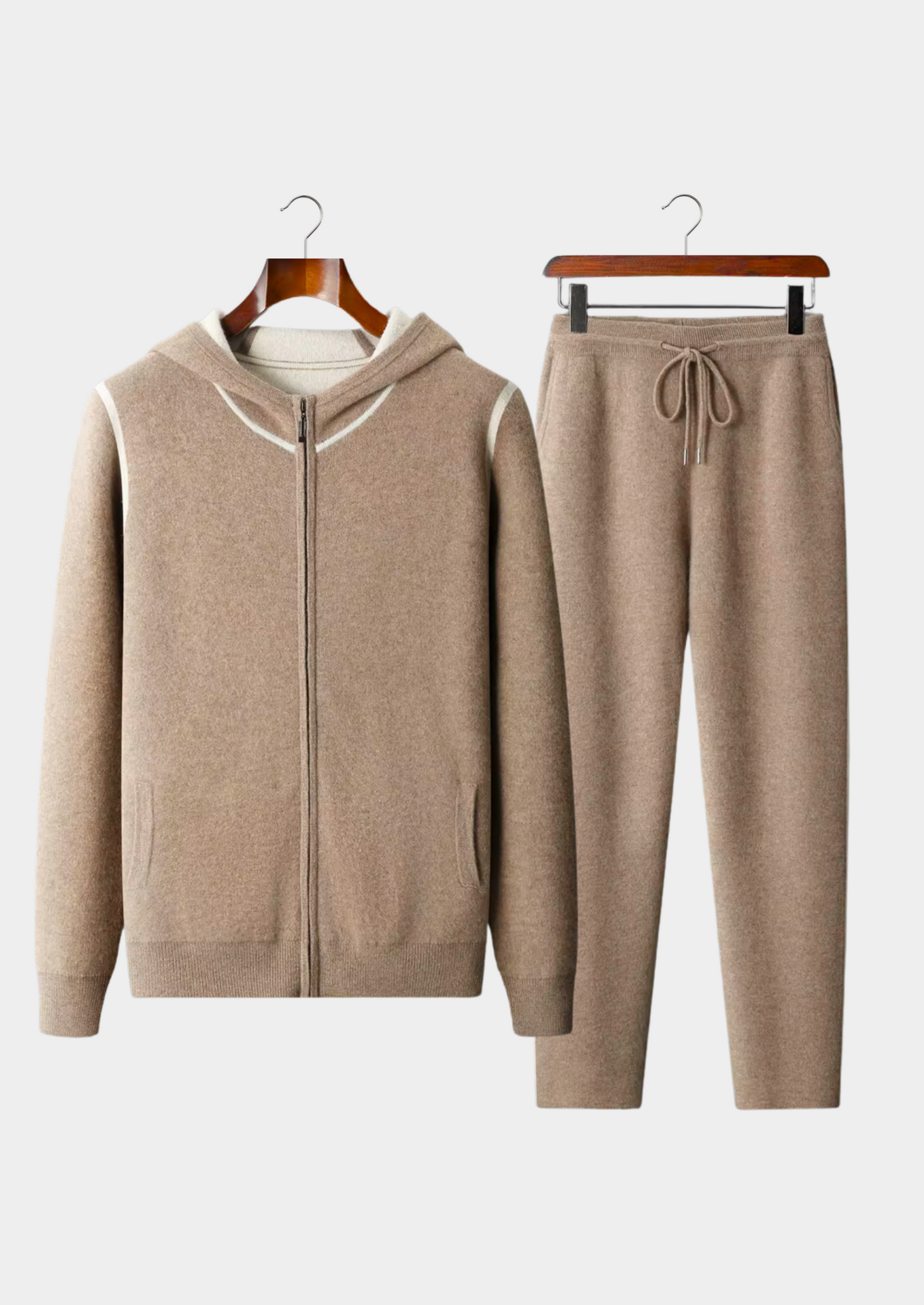 Premium Cashmere Beige Milano Leisure Set | Castielli