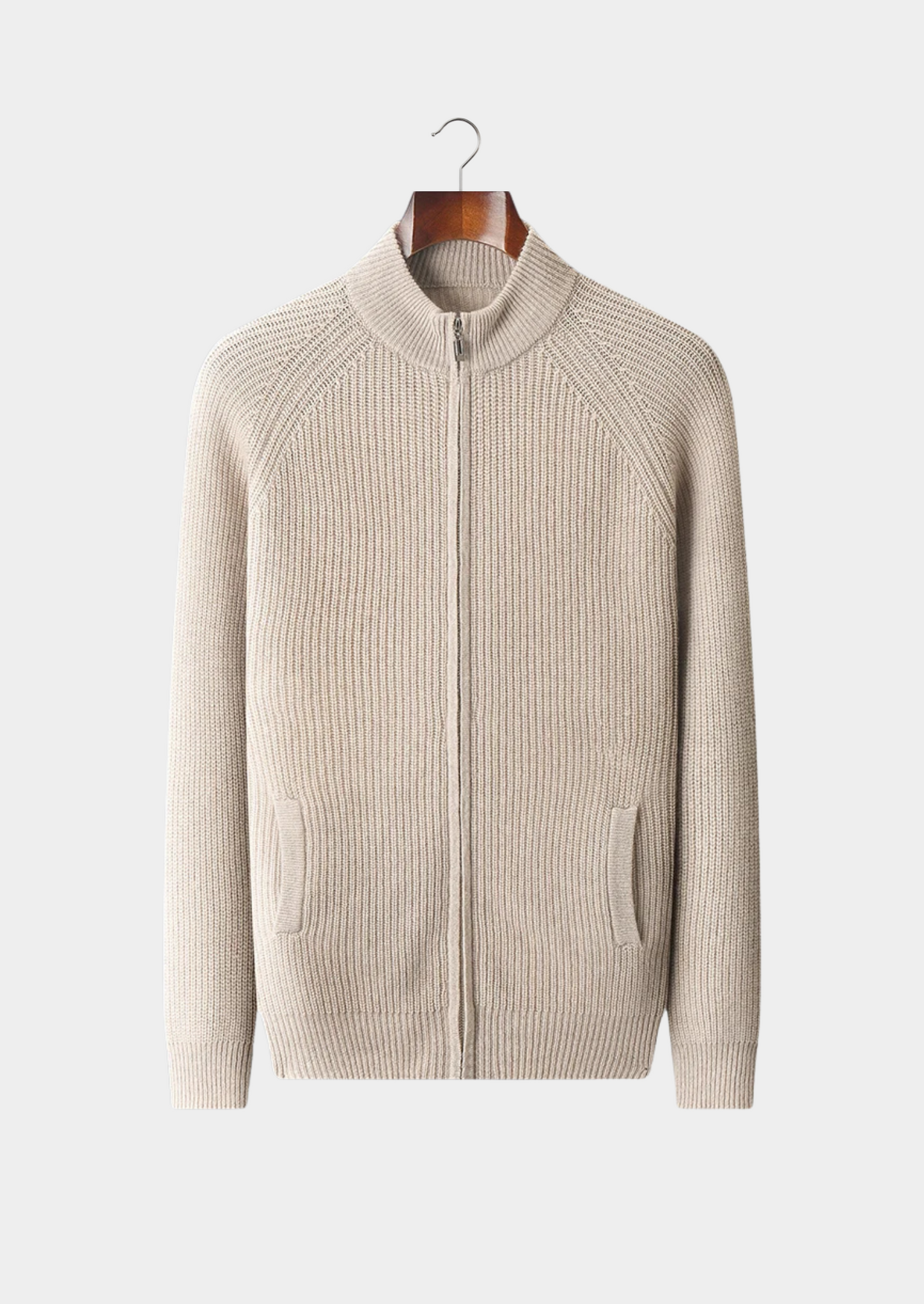 Premium Cashmere Ribbed Cardigan | Castielli