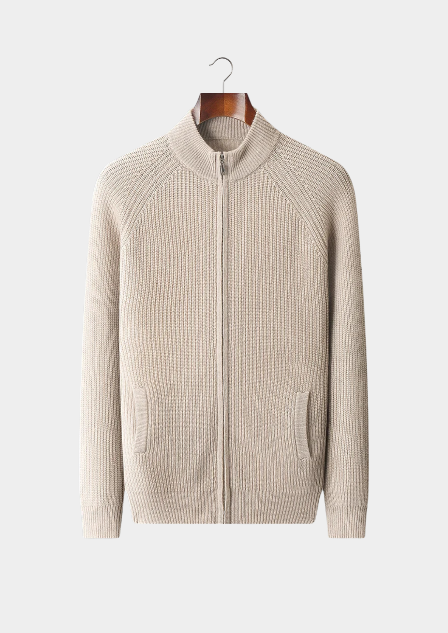Premium Cashmere Ribbed Cardigan | Castielli