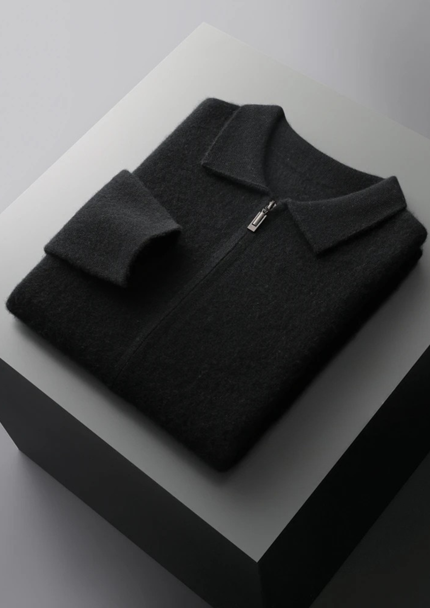Premium Cashmere Zipper Cardigan | Castielli