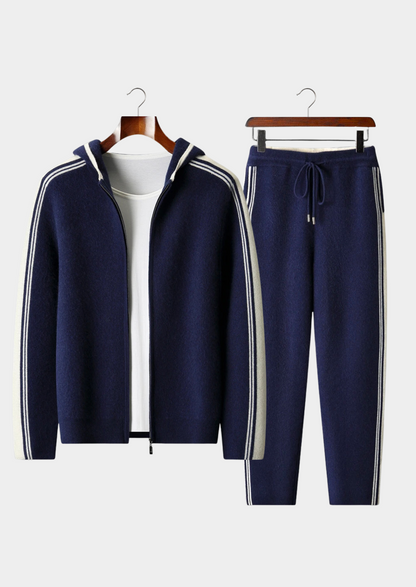Pure Extra-Fine Merino Wool Navy Blue Damien Set | Castielli