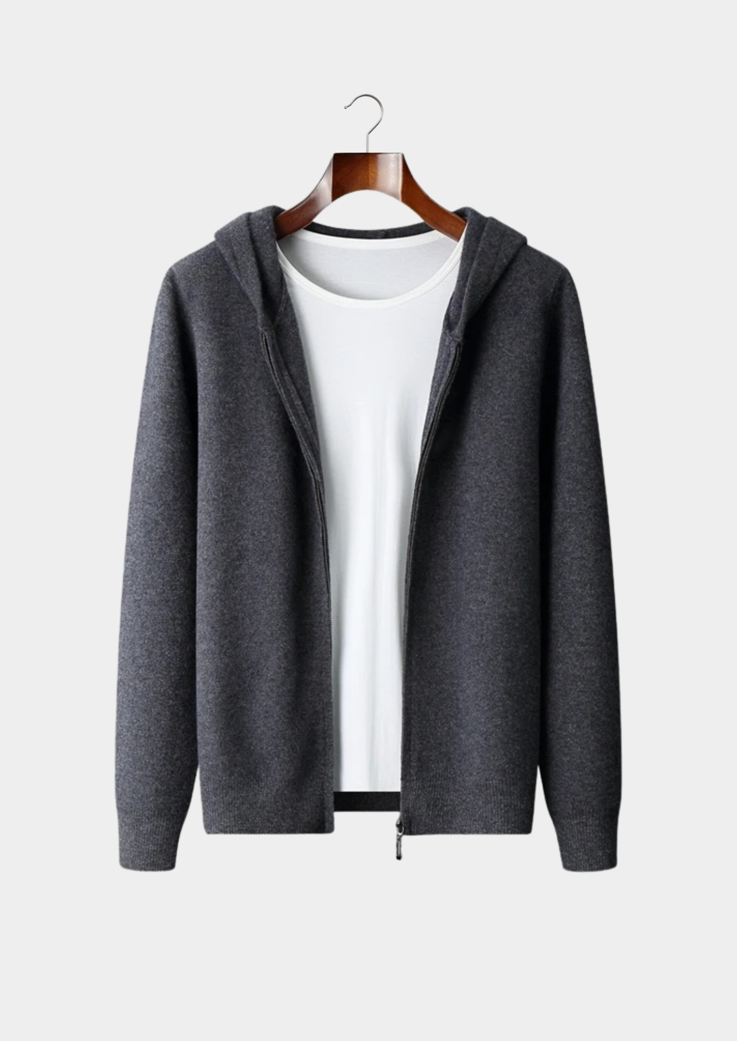 Premium Cashmere Zipper Hoodie | Castielli