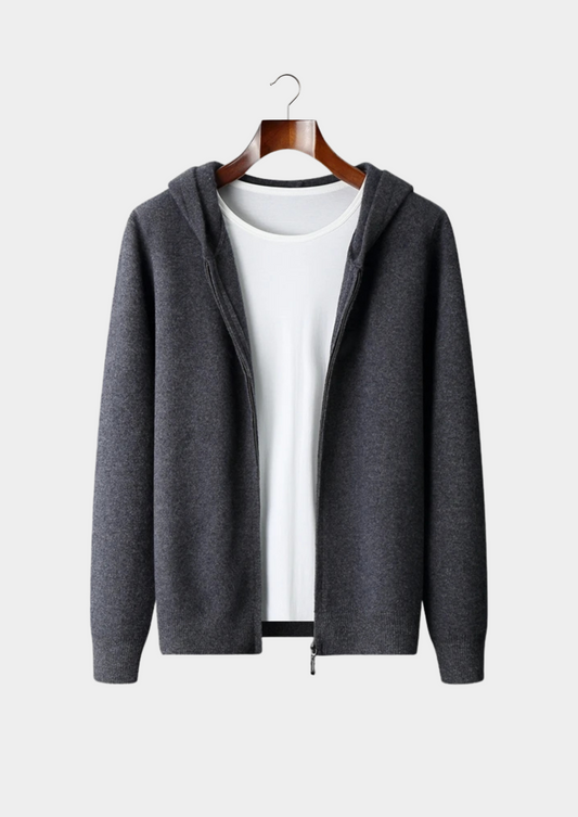 Premium Cashmere Zipper Hoodie | Castielli