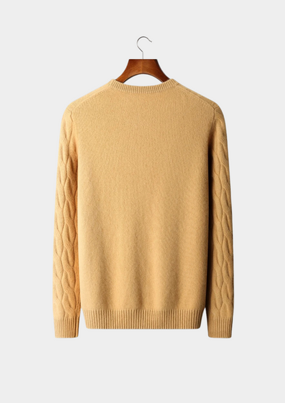 Premium Cashmere Cable Crewneck | Castielli