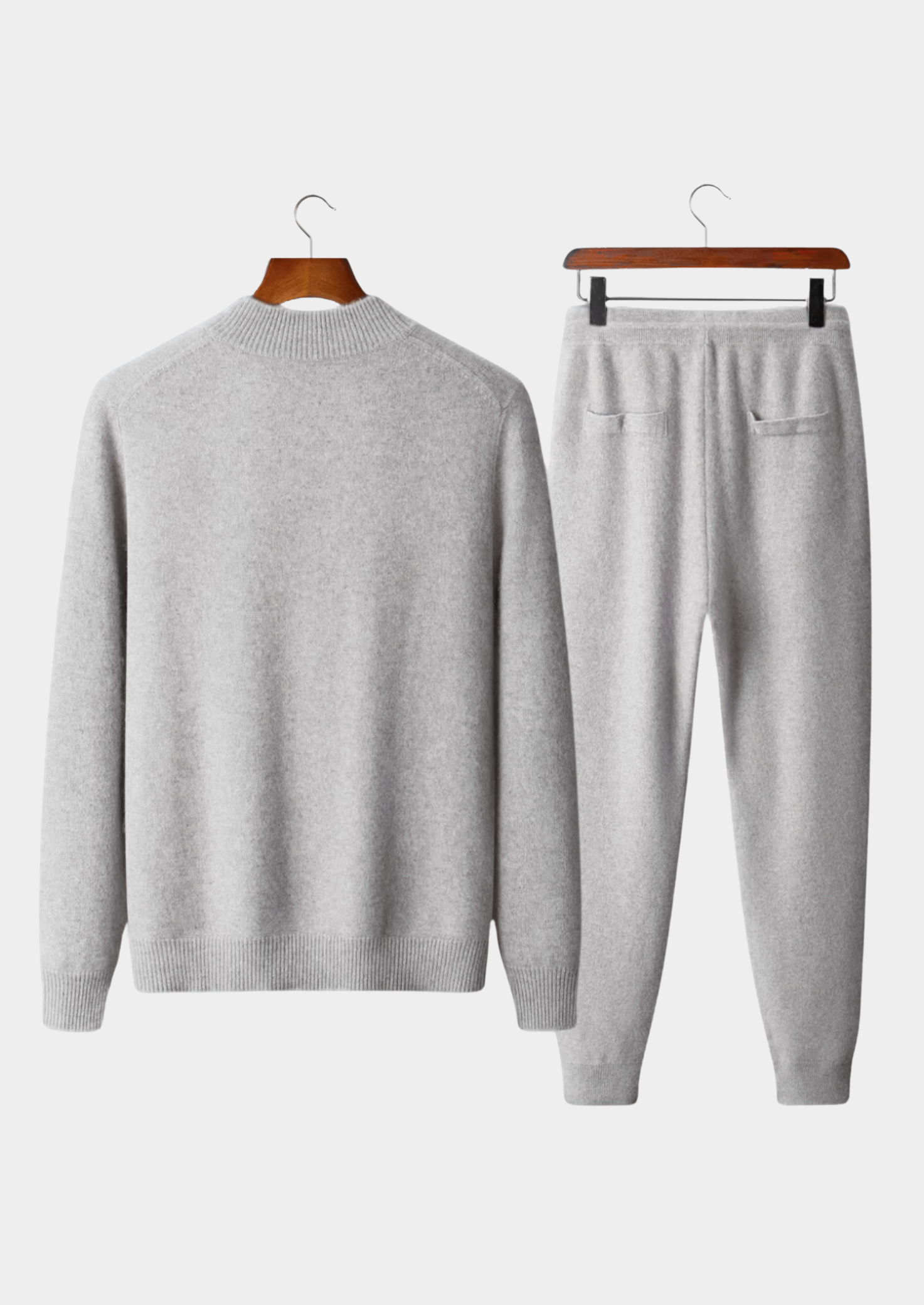 Pure Extra-Fine Merino Wool Light Gray Luzzo Set | Castielli