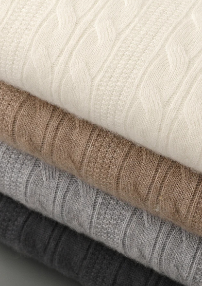 Pure Extra-Fine Merino Wool Cable Crewneck | Castielli