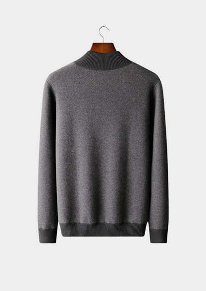 Premium Cashmere Jacquard Zip Cardigan | Castielli