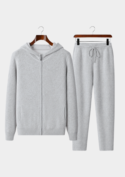 Premium Cashmere Light Gray Milano Leisure Set | Castielli