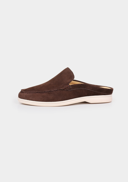 Coffee Marina Suede Slipper | Castielli
