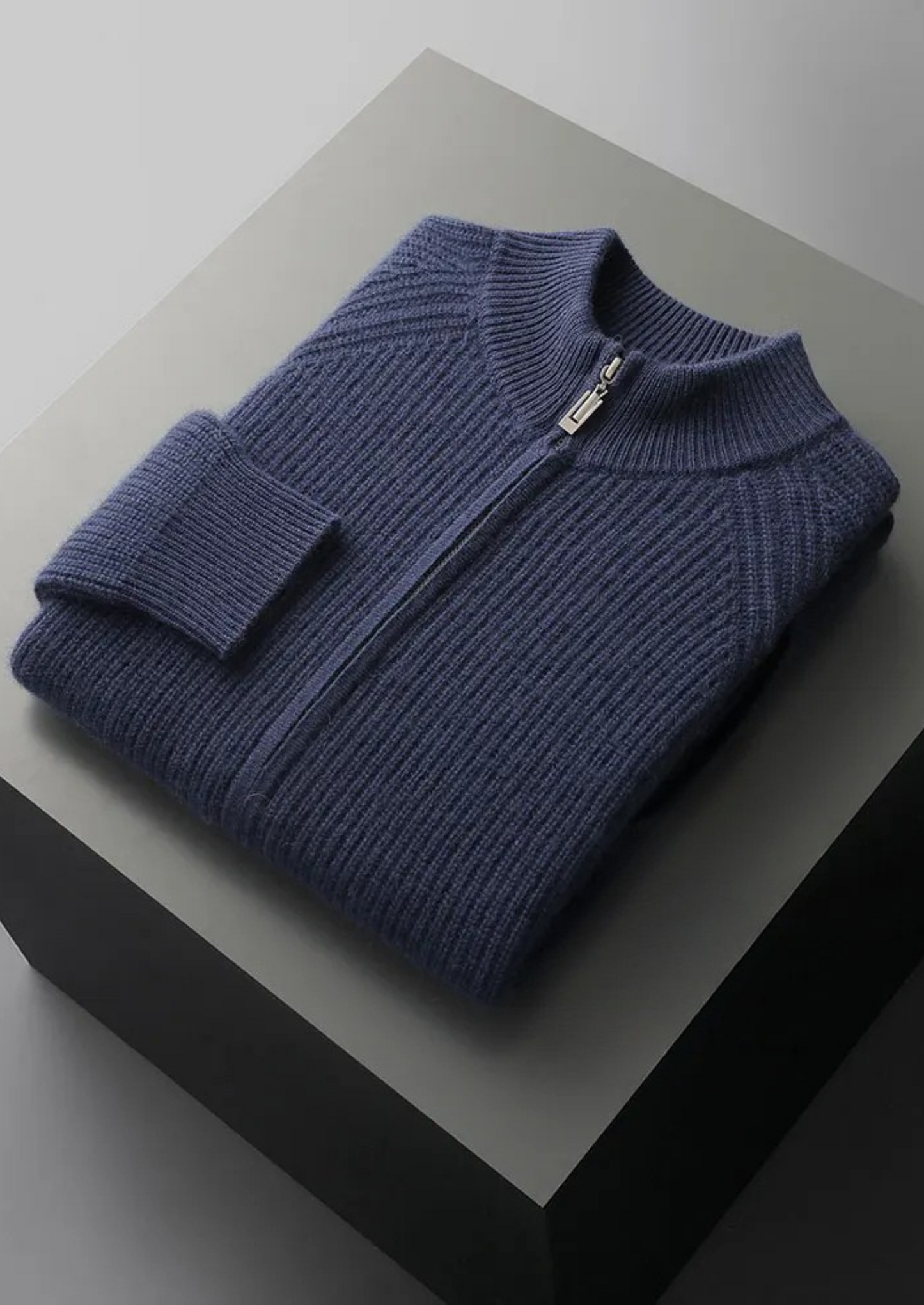 Premium Cashmere Ribbed Cardigan | Castielli