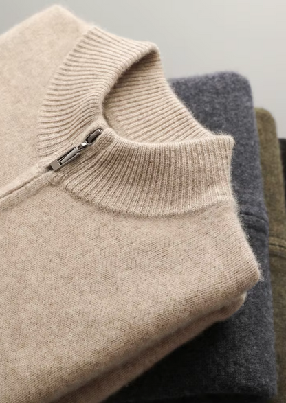 Pure Extra-Fine Merino Wool Zipper Cardigan | Castielli