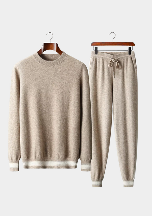 Premium Cashmere Sand Vienna Leisure Set | Castielli
