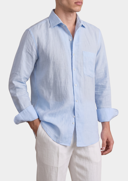 Amalfi Coastal Shirt - Light Blue | Castielli
