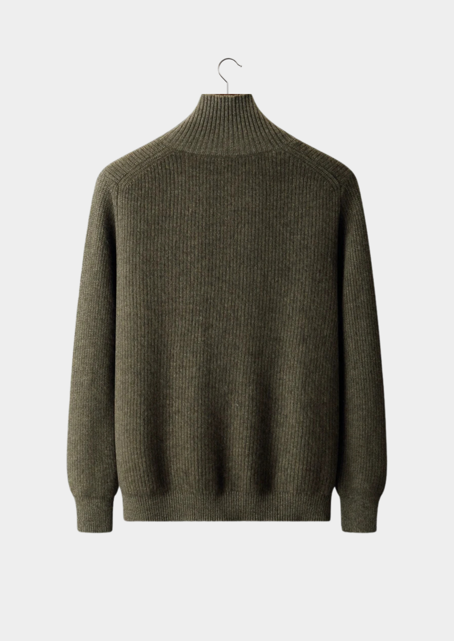 Premium Cashmere Ribbed High Collar Cardigan | Castielli