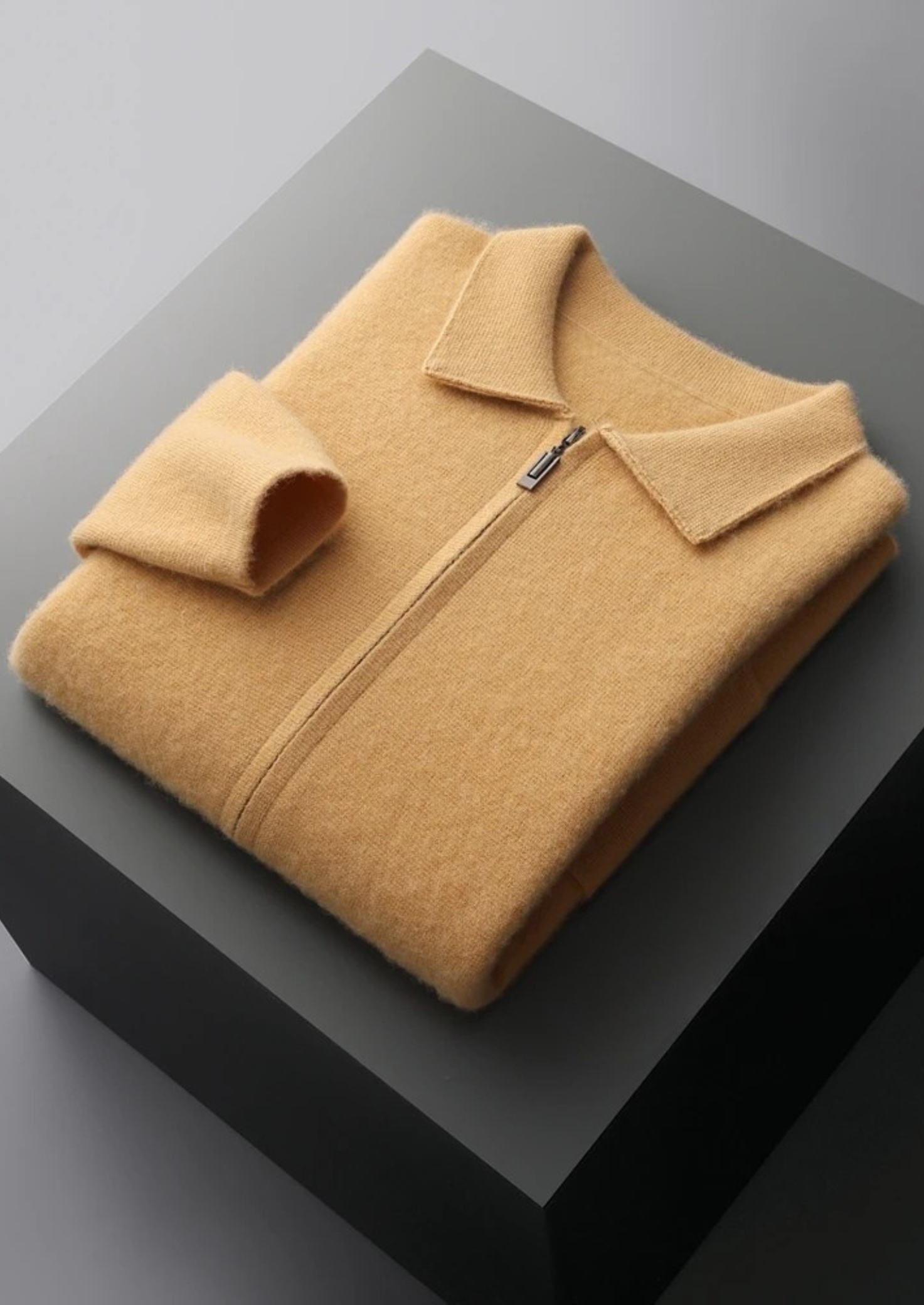 Premium Cashmere Zipper Cardigan | Castielli