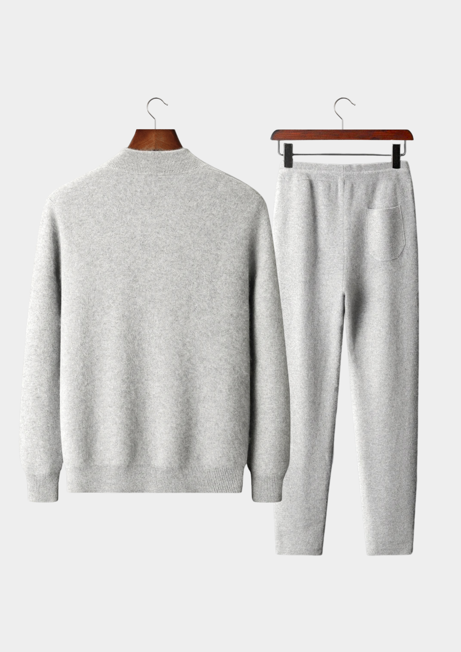 Premium Cashmere Light Gray Denis Leisure Set | Castielli