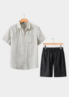 Dolcevita Shortsleeve Summer Set - Beige/black