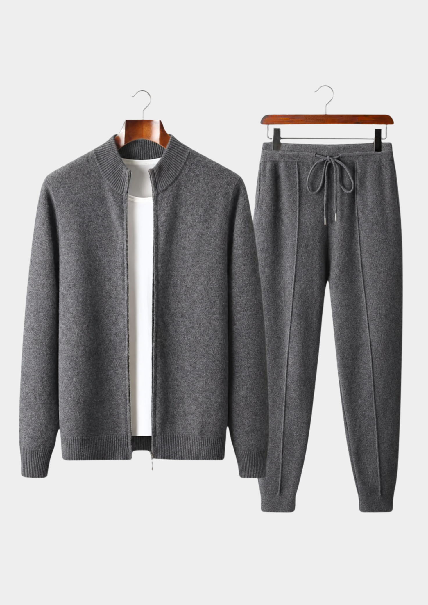 Pure Extra-Fine Merino Wool Dark Gray Luzzo Set | Castielli