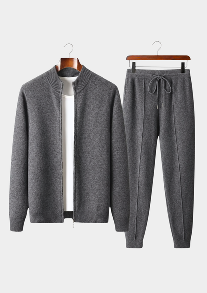 Pure Extra-Fine Merino Wool Dark Gray Luzzo Set | Castielli