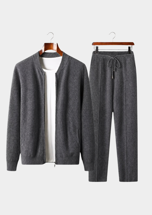 Pure Extra-Fine Merino Wool Dark Gray Falconi Set | Castielli