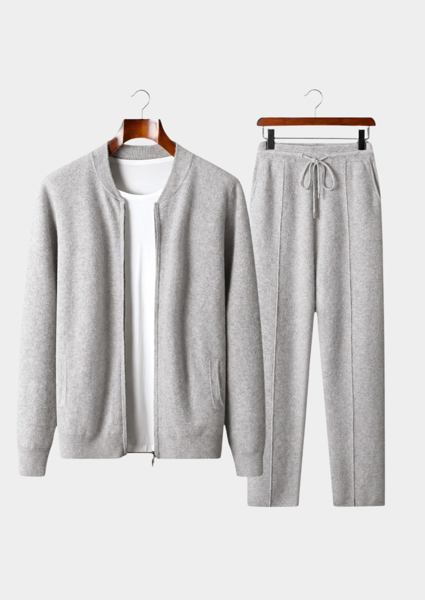 Pure Extra-Fine Merino Wool Light Gray Falconi Set | Castielli