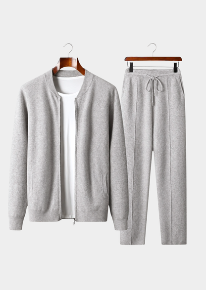 Pure Extra-Fine Merino Wool Light Gray Falconi Set | Castielli