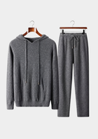 Pure Extra-Fine Merino Wool Dark Gray Savro Set
