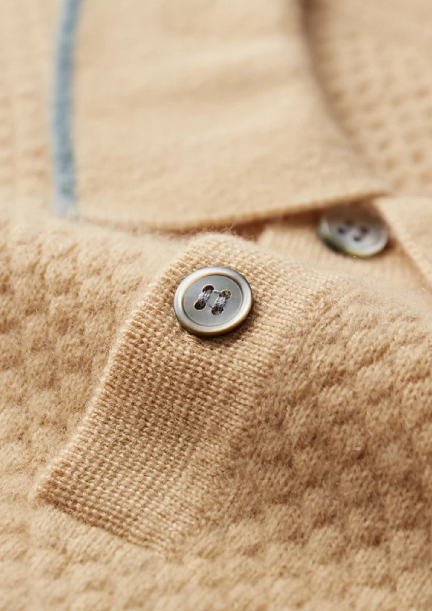 Premium Cashmere Mustard Two-Tone Polo | Castielli