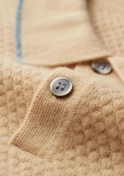Premium Cashmere Mustard Two-Tone Polo | Castielli