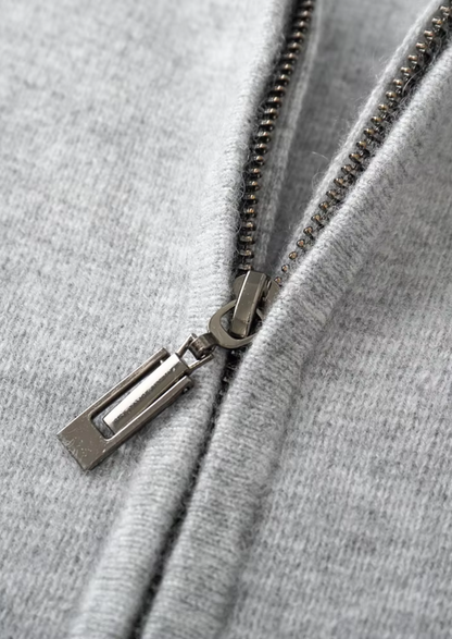 Pure Extra-Fine Merino Wool Zipper Hoodie | Castielli