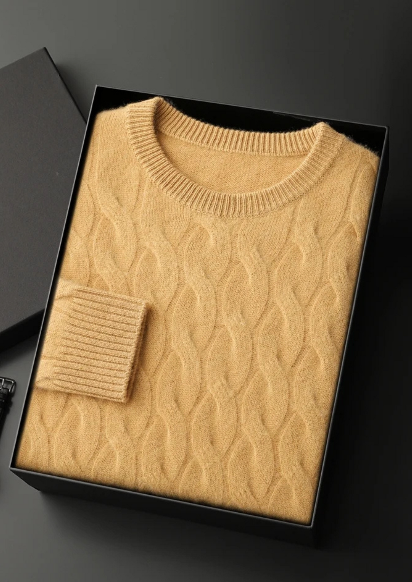 Premium Cashmere Cable Crewneck | Castielli