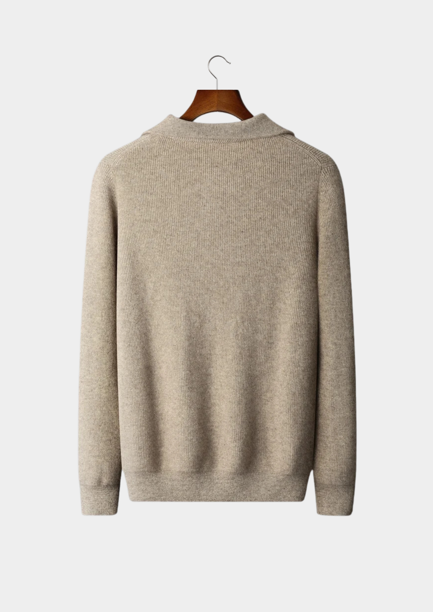 Premium Cashmere Ribbed Half-Zip Sweater | Castielli