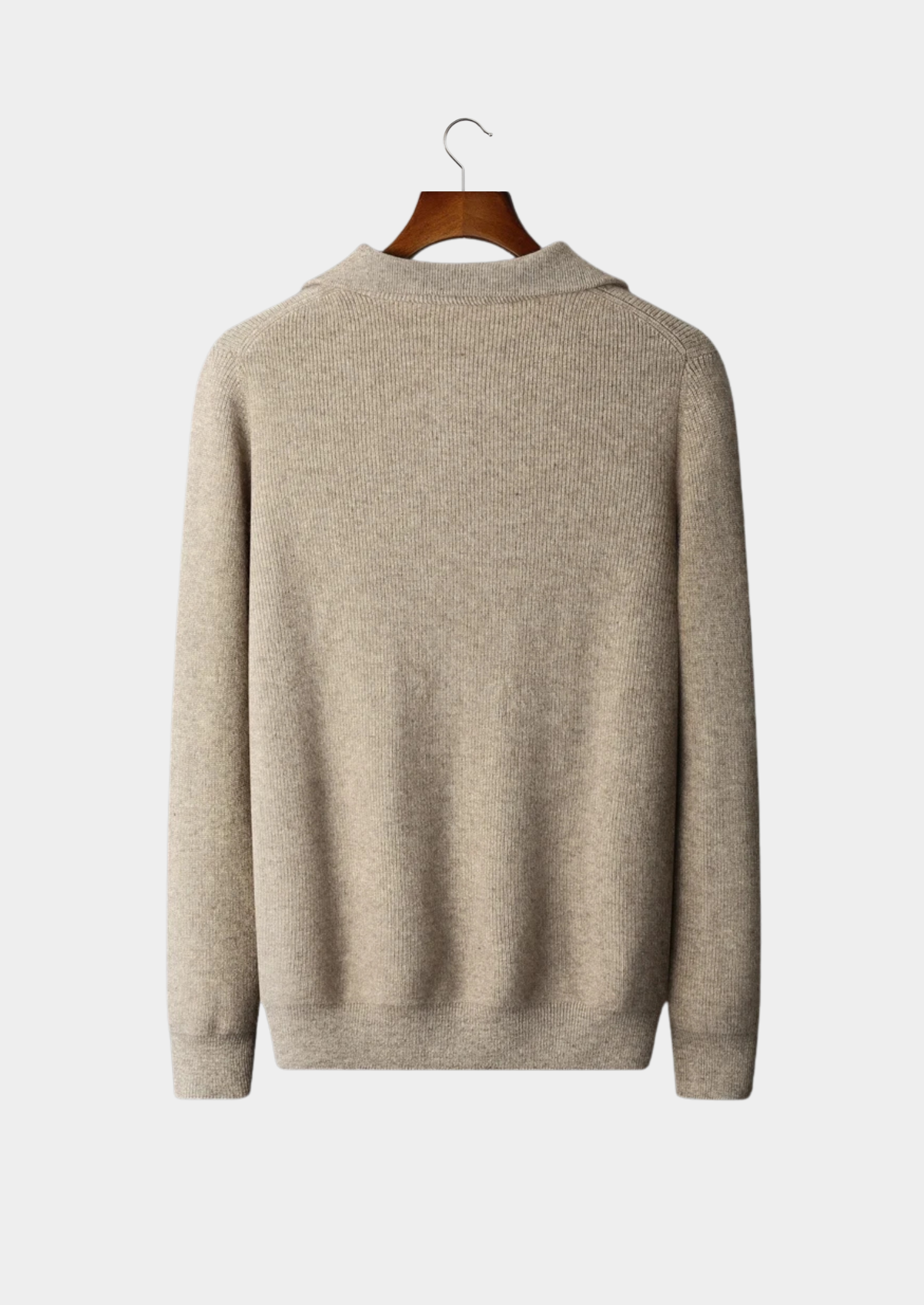 Premium Cashmere Ribbed Half-Zip Sweater | Castielli