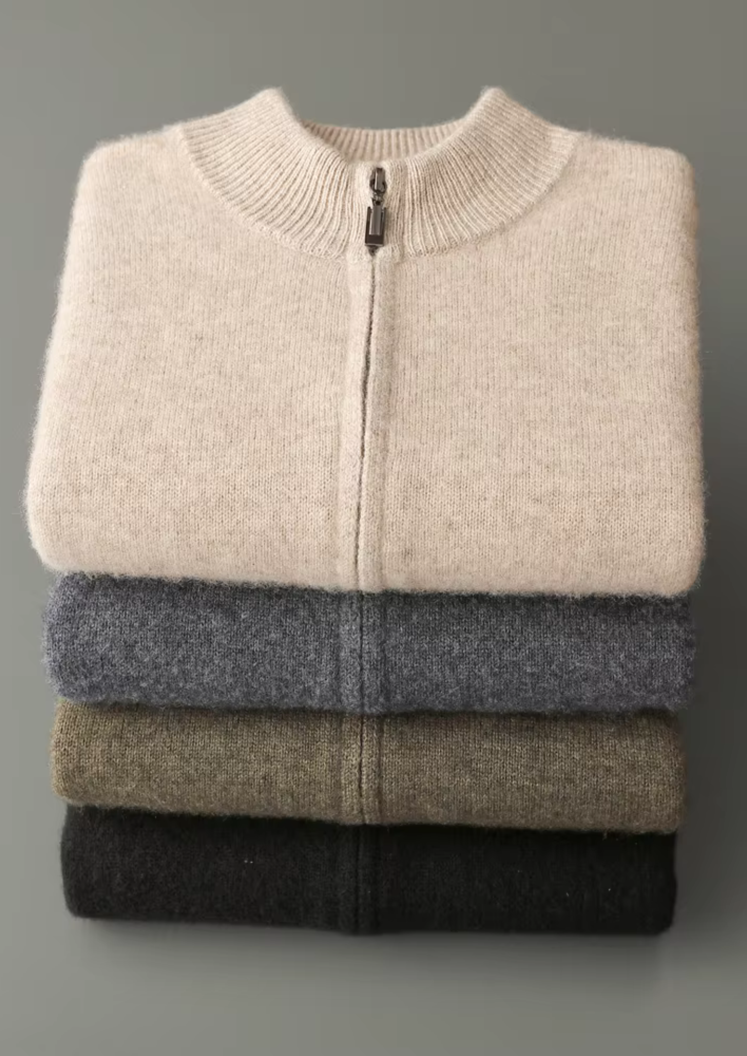 Pure Extra-Fine Merino Wool Zipper Cardigan | Castielli