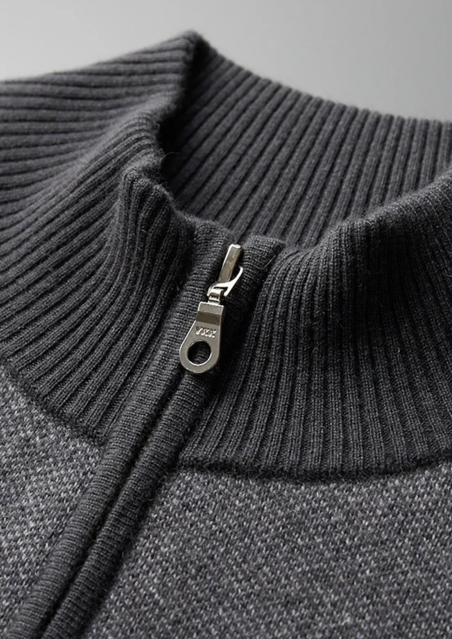 Premium Cashmere Jacquard Zip Cardigan | Castielli