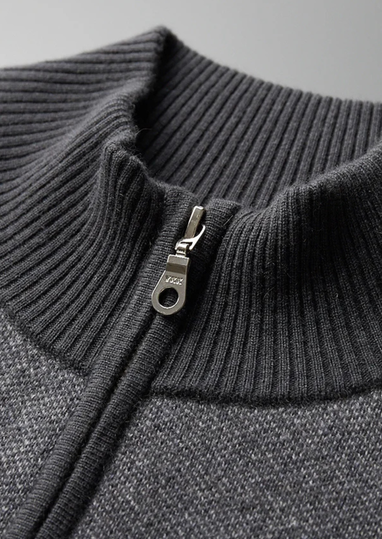 Premium Cashmere Jacquard Zip Cardigan | Castielli