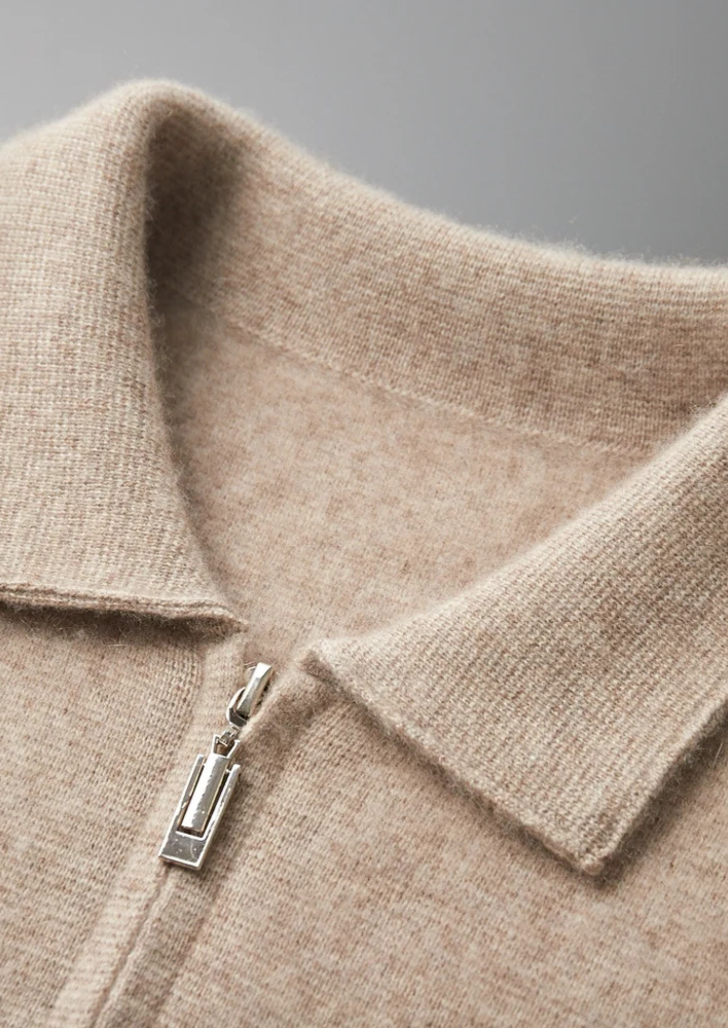 Premium Cashmere Zipper Cardigan | Castielli