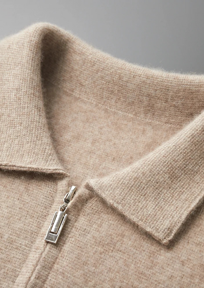 Premium Cashmere Zipper Cardigan | Castielli