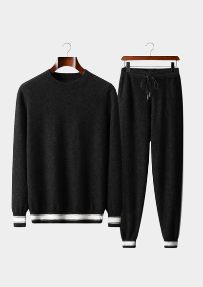 Premium Cashmere Black Vienna Leisure Set | Castielli