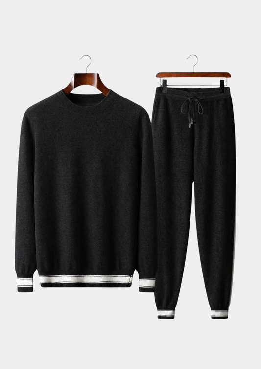 Premium Cashmere Black Vienna Leisure Set | Castielli
