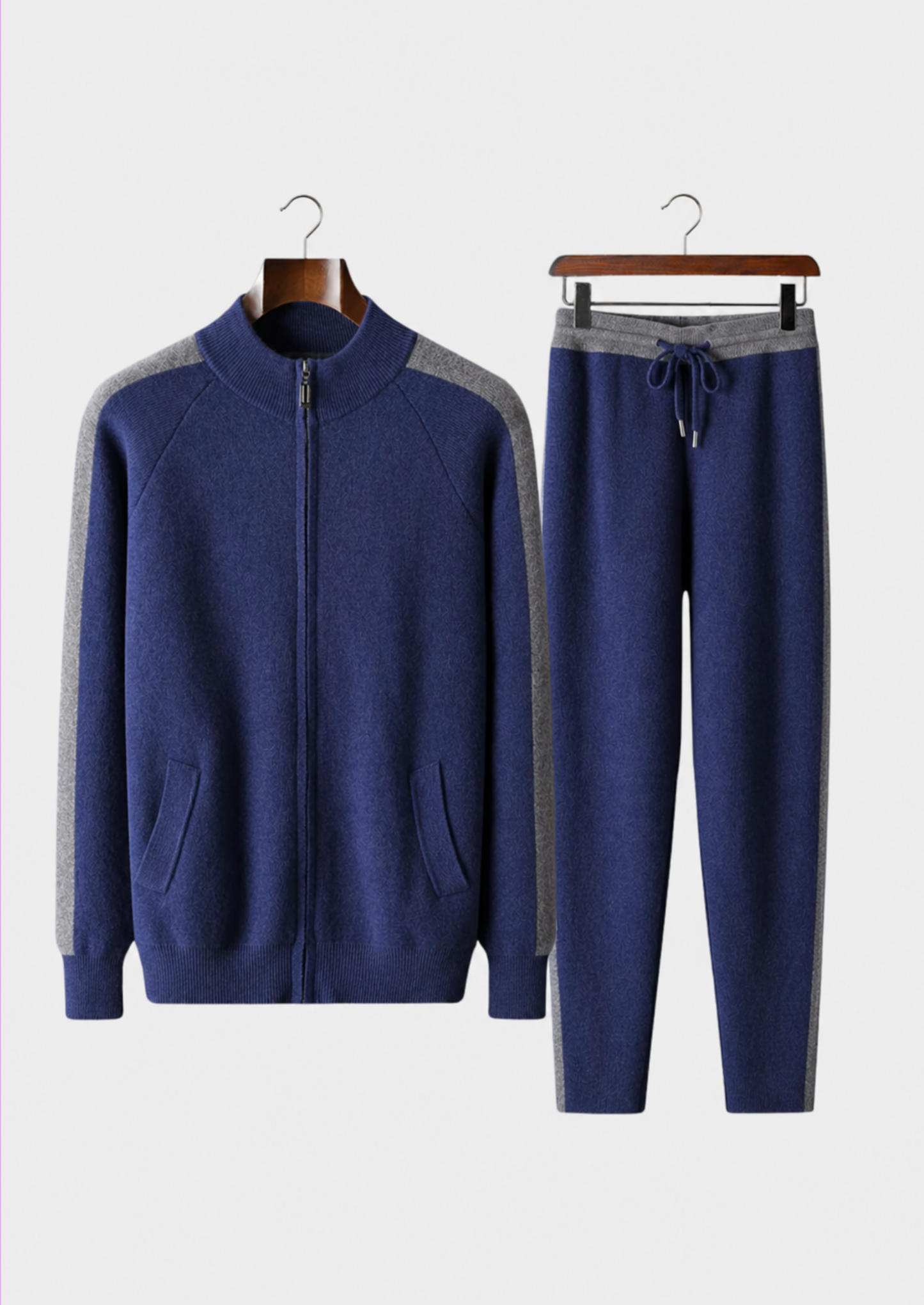 Premium Cashmere Navy Blue Torino Leisure Set | Castielli